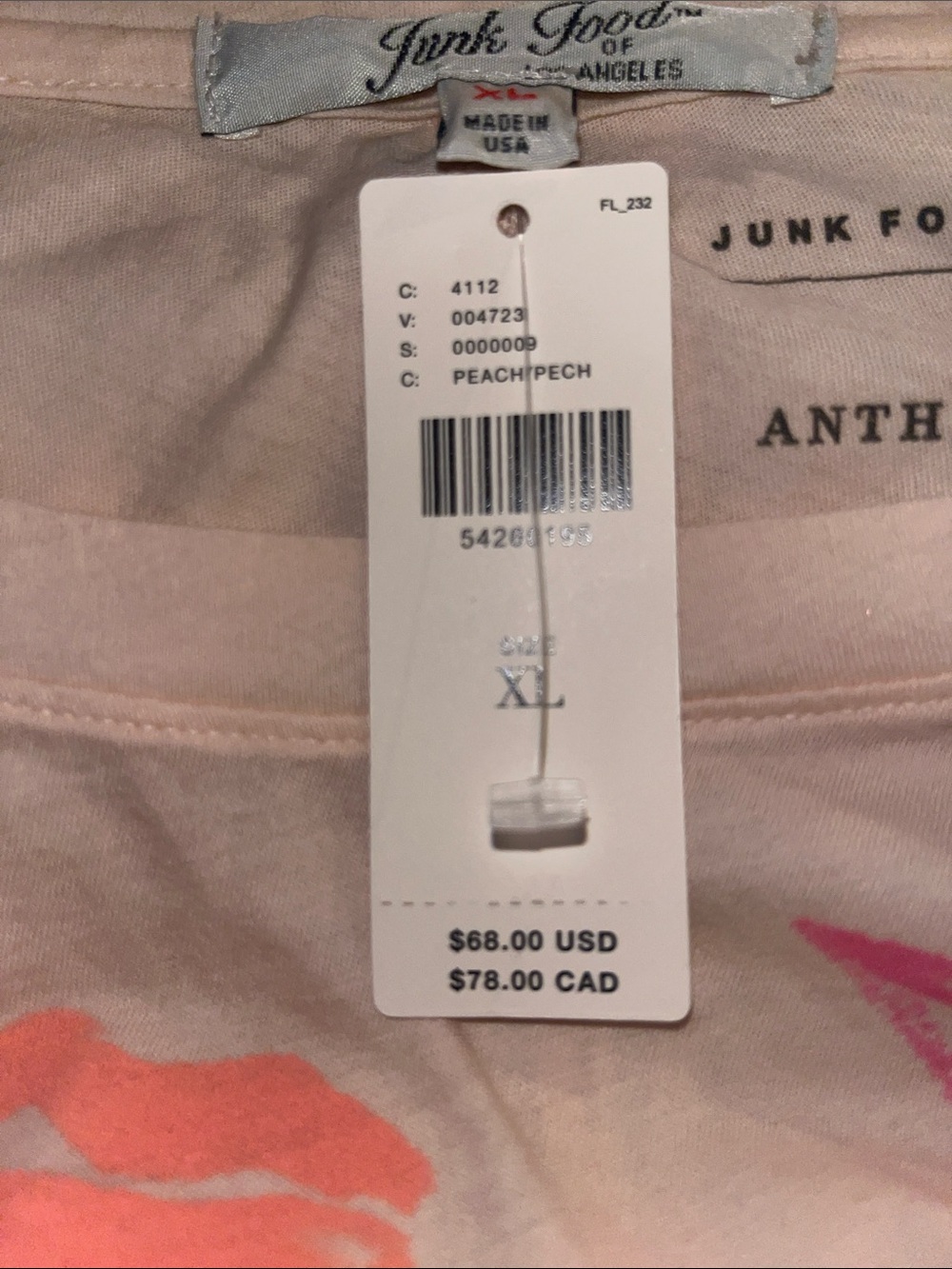 Anthropologie JUNK FOOD Clothing Teeshirt - Picture 5 of 5